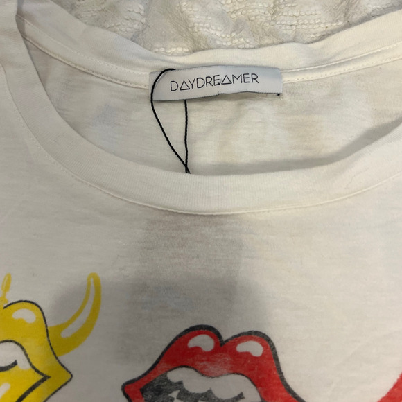 Daydreamer White Rolling Stones Tongue Tee T-Shirt Size L - Picture 6 of 6